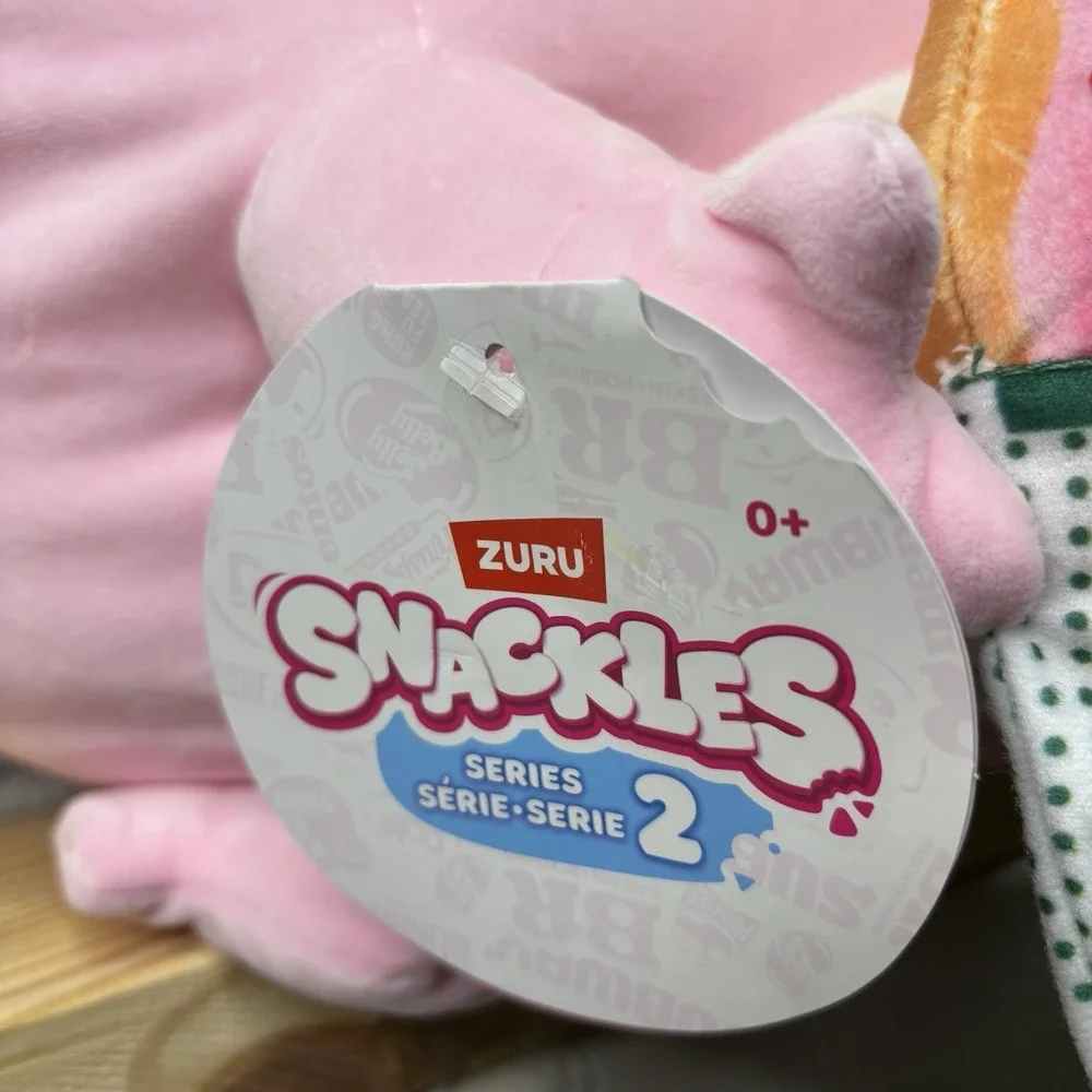 ZURU Snackles 12in Axolotl Plush Krispy Kreme Donut Stuffed Animal New w/ Tag
